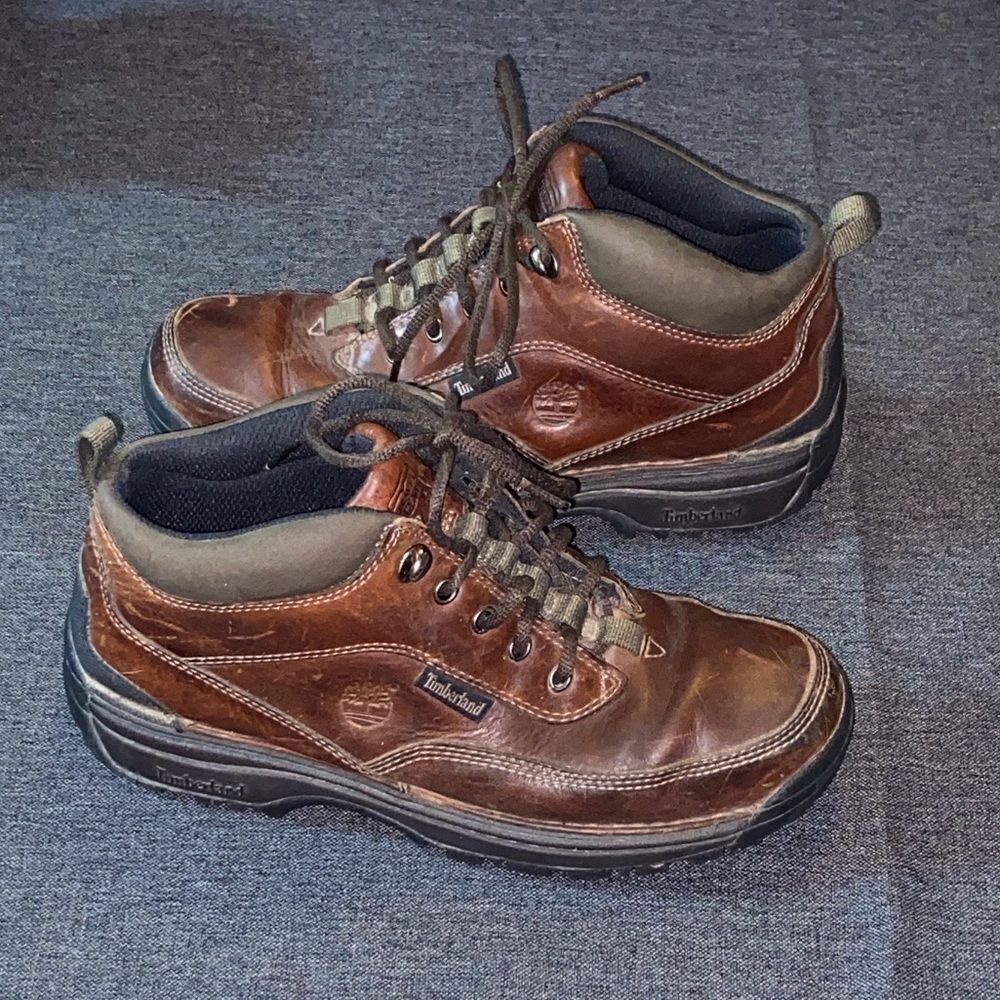 Timberland Men's Rich Brown Leather Boots Size 9.5M